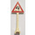 LEGO White Road Sign Triangle with Skidding Car Sign (649)