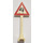 LEGO Blanc Panneau de Signalisation Triangle avec Skidding Voiture Sign (649)