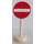 LEGO White Road Sign with No Entry pattern