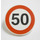 LEGO White Roadsign Clip-on 2 x 2 Round with &#039;50&#039; Speed Limit (30261 / 83388)