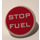 LEGO White Roadsign Clip-on 2 x 2 Round with Stop fuel Sticker (30261)