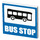 LEGO White Roadsign Clip-on 2 x 2 Square with Blue Bus Stop Decoration with Open &#039;O&#039; Clip (15210 / 27098)