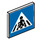 LEGO Weiß Roadsign Clip-auf 2 x 2 Quadratisch mit Minifigur im Crosswalk mit offenem &#039;O&#039; Clip (15210 / 73909)