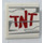 LEGO White Roadsign Clip-on 2 x 2 Square with TNT Sticker with Open &#039;O&#039; Clip (15210)
