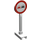 LEGO White Roadsign Round with No Overtaking Pattern