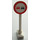 LEGO White Roadsign Round with No Overtaking Pattern