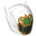 LEGO White Robot Helmet with Ear Antennas with Mei Gold and Green Pattern (46534 / 67336)