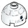 LEGO Wit Rond Steen 2 x 2 Dome Top (Undetermined Nop - To be deleted) met Grijs en Zwart R2-D2 Snowman Patroon (74421)