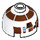 LEGO Hvit Rund Kloss 2 x 2 Dome Topp (Undetermined Knott - To be deleted) med &#039;R7-D4&#039; (90599)