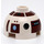 LEGO White Round Brick 2 x 2 Dome Top (Undetermined Stud - To be deleted) with &#039;R7-D4&#039; (90599)