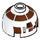 LEGO Wit Ronde Steen 2 x 2 Dome Top (Undetermined Stud - To be deleted) met &#039;R7-D4&#039; (90599)