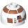 LEGO Wit Ronde Steen 2 x 2 Dome Top (Undetermined Stud - To be deleted) met &#039;R7-D4&#039; (90599)