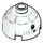 LEGO White Round Brick 2 x 2 Dome Top (Undetermined Stud) with Gray and Black R2-D2 Snowman Pattern (74421)