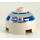 LEGO White Round Brick 2 x 2 Dome Top (Undetermined Stud) with Silver and Blue Pattern (R2-D2) (83715)