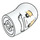 LEGO Weiß Runden Backstein mit Elbow mit Lumière Gesicht (Kürzer) (65473 / 102133)