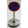 LEGO White Round Road Sign with no park stop pattern with Base Type 2