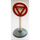 LEGO White Round Road Sign with STOP in red bordered triangle pattern with Base Type 1