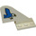 LEGO White Rudder 2 x 5 x 3.7 with Blue Eagle Sticker (3587)