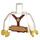 LEGO Wit Shirt Torso met Zandbruin Tie, Bruin Suspenders (973 / 76382)