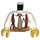 LEGO White Shirt Torso With Tan Tie, Brown Suspenders (973 / 76382)