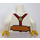 LEGO White Shirt Torso With Tan Tie, Brown Suspenders (973 / 76382)