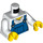 LEGO White Shirt with Blue Overalls Bib Torso (973 / 76382)