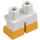 LEGO White Short Legs with Bright Light Orange Feet (37679 / 41879)