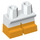 LEGO Weiß Kurz Beine mit Bright Light Orange Feet (37679 / 41879)