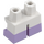 LEGO White Short Legs with Short Legs with Lavender Feet (37679 / 41879)