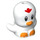 LEGO White Sitting Bird with Red Crest (104220)