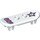 LEGO White Skateboard with Four Wheel Clips with Minifig Skull and Star (42511 / 99755)