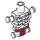 LEGO Weiß Skelett Torso Dick Ribs mit rot Loincloth (14019 / 93271)