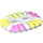 LEGO Bianco Gonna con Ruffles con Bright Rosa, Bright Chiaro Giallo e Yellowish Verde (24087 / 34761)