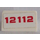 LEGO Wit Helling 1 x 2 (31°) met &#039;12112&#039; Sticker (85984)