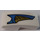 LEGO White Slope 1 x 2 Curved with Blue and Gold Feather (Left) Sticker (11477)