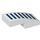 LEGO White Slope 1 x 2 Curved with Dark Blue Grille (3593)