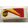 LEGO White Slope 1 x 2 Curved with Red and Yellow Stripes and UPS Logo (Right) Sticker (11477)