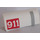 LEGO White Slope 1 x 4 Curved with &#039;911&#039; in Red Rectangle and Gray Stripe Sticker (6191)