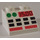 LEGO Weiß Steigung 2 x 2 (45°) mit Schwarz Buttons, Green Dots, rot lines und Schwarz 15.00 (3039)