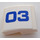 LEGO White Slope 2 x 2 Curved with Blue &#039;03&#039; - Right Side Sticker (15068)