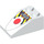 LEGO White Slope 2 x 3 (25°) with Laser Red Button with Rough Surface (3298 / 89526)