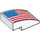 LEGO Wit Helling 2 x 3 Gebogen met USA Vlag (34963 / 78181)