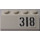 LEGO White Slope 2 x 4 (45°) with &#039;318&#039; (Left) Sticker with Rough Surface (3037)
