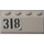 LEGO White Slope 2 x 4 (45°) with &#039;318&#039; (Right) Sticker with Rough Surface (3037)