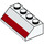 LEGO White Slope 2 x 4 (45°) with Red Stripe with Rough Surface (3037 / 49412)