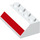 LEGO White Slope 2 x 4 (45°) with Red Stripe with Rough Surface (3037 / 49412)
