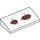 LEGO White Slope 2 x 4 Curved with Dark Red Holes (Left) without Bottom Tubes (61068 / 103908)