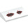 LEGO White Slope 2 x 4 Curved with Dark Red Holes (Right) without Bottom Tubes (61068 / 103907)