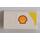 LEGO White Slope 2 x 4 Curved with Shell Logo and Yellow Upper Right Corner Sticker with Bottom Tubes (88930)