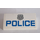 LEGO blanc Pente 2 x 4 Incurvé avec Argent Police et &#039;Police&#039; Autocollant avec tubes inférieurs (88930)
